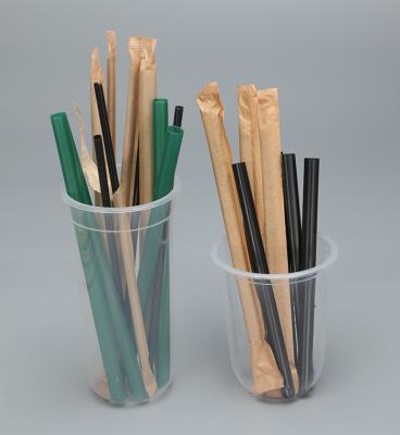 China Individually Wrapped Plastic Straws Compostable PLA Cups With Lids for sale