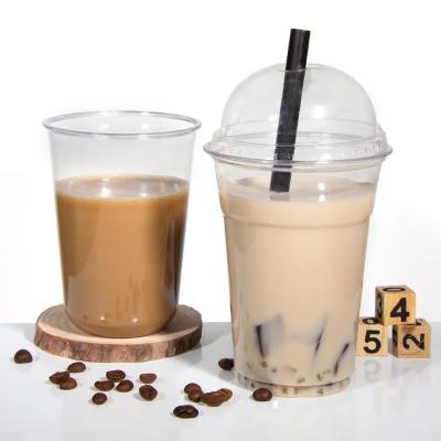 China PET PLA Clear Plastic Cup With Lids Custom Logo 100% Biodegradable 32oz for sale