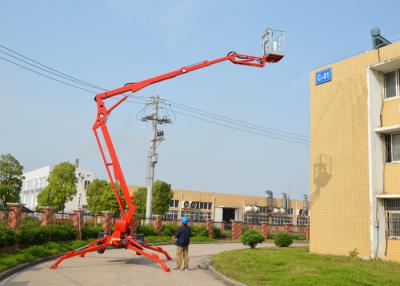 China 10m Max Platform Height Towable Boom Lift with Hydraulic Outriggers and Outrigger Interlocks for sale