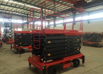 China SJY0.3-16 300KG Four wheel Traction Hydraulic Mobile Scissor Lift 16M Max Lifting Height for sale