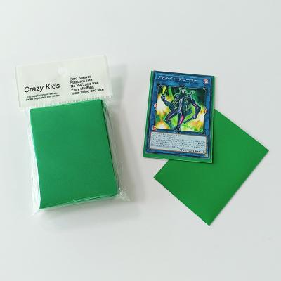 China Polypropylene Solid Mini Green Card Sleeves 62x89mm CPP Material for sale
