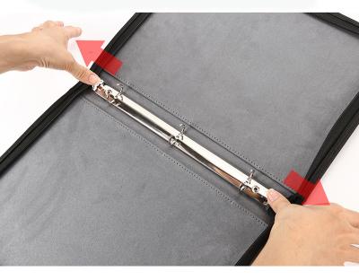 China Trading 3 Ring Binder Zipper 25 Pages 9 Pocket Card Binder PU Leather for sale