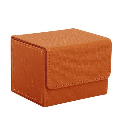 China Polybag Deck Card Box PU Trading Card Holder Case With Side Loading SGS for sale