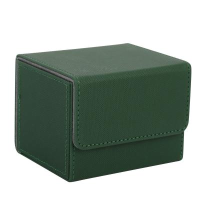 China 100+ PU Leather Side Loading deck card box Embossment For Trading Cards Storage for sale