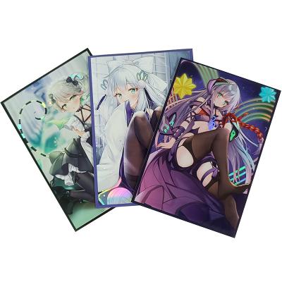 China Customized Holo Printing Art Card Sleeves Yugioh MTG TCG Hologram Anime Custom Trading Board Game Card Sleeves for sale