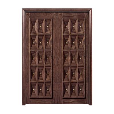 China Apartment Modern Solid Wood Entrance Doors Residential ISO9001 for sale