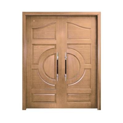 China ISO9001 HDF Modern Wooden Entrance Doors 160cm Solid Core Entry Door for sale