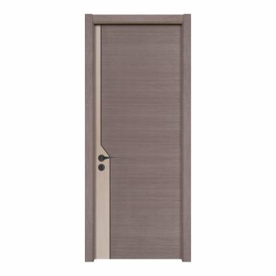 China 6 Layer HDF Cherry Wood Doors Interior Room Door Crackproof 80mm Width for sale