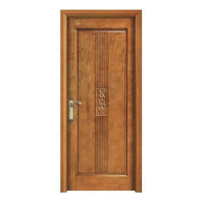 China Moistureproof Flat Teak Solid Wood Flush Doors 70mm Width Internal Wooden Door for sale