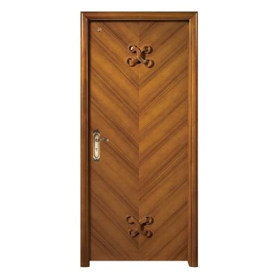China Natural Teak Veneer Solid Wood Flush Doors 45mm Thick Mid Century Wood Door for sale