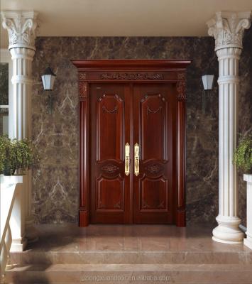 China 2 Leaf Double Laminated Wooden Doors 120mins Front Entrance Wooden Door for sale
