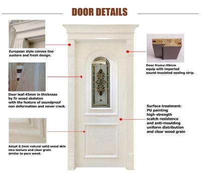 China Composite Finished Interior Wooden Glass Doors Eco Friendly SGS Approved for sale