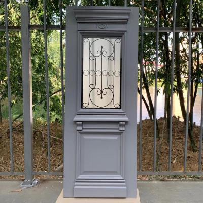 China Classic Main Entrance Wooden Door Design 2.1m Solid Wood French Doors for sale