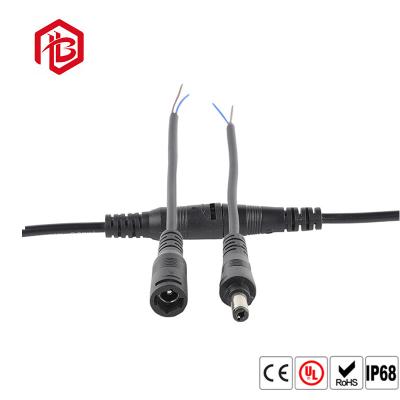 China 1.5KV 5521 DC Plug 2 Pin Waterproof Plug 18AWG 5.5mm X 2.1mm Male To Male Power Cable for sale