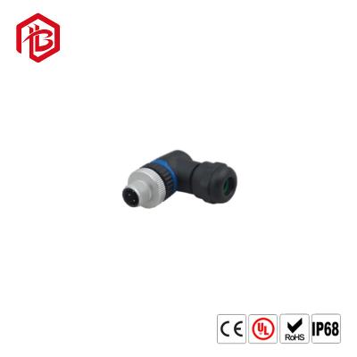 China Bett M12 4pin right angle electric power connector IP67 waterproof panel cable connector for sale
