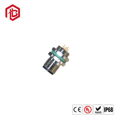 China Bett 4pin connector M12 IP68 electrical Led Light panel mount waterproof solder wire connector for sale