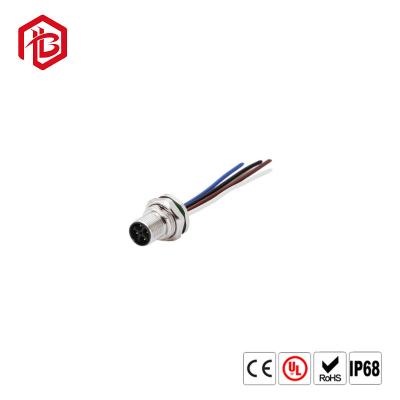 China Rosca de tornillo del PWB Front Mounting Connector Socket PG9 de Pin Female M12 del conector circular 5 del soporte del panel del PWB M12 en venta