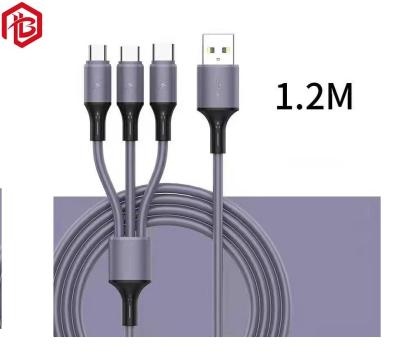China Nylon Braided 3ft 6ft 10ft 3 In 1 Usb 3.0 Charger Cable Micro Usb Type C Fast Charging Data Cable for sale