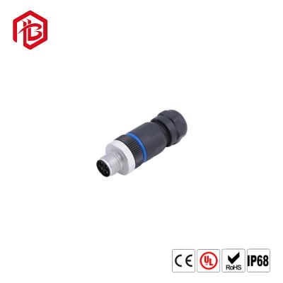 China M12 Connector Waterproof IP67 Square Flange Male 2/3/4/5Pin Panel Mounted Socket Connector for sale