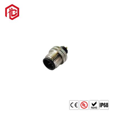 Κίνα M12 4 συνδετήρας καλωδίων αεροπορίας καρφιτσών για το συζευκτήρα συνδετήρων Plug+Socket μετάλλων πινάκων PCB προς πώληση