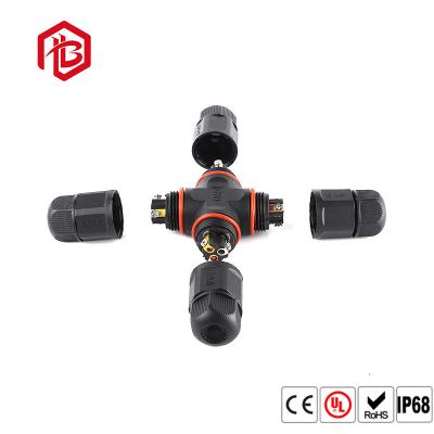 China Solderless Screw 3 Pin 4 Pin PA66 Waterproof DC Connectors for sale