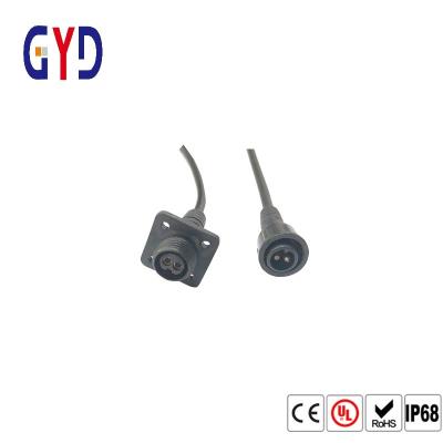 China Flange Type 3 Pin Waterproof Panel Mount Connector Male Female for sale