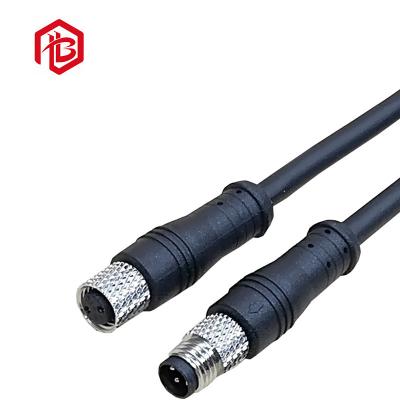 China 110V 220V 3Pin M8 Waterproof Data Connector 10 Feet Black Color For Electrical Equipment for sale