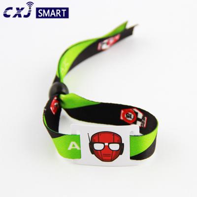China Festival Fabric Woven RFID NFC Bracelet for sale