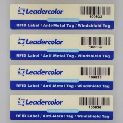 China Windshield Anti Transfer RFID Label Sticker For Vehicle Management for sale