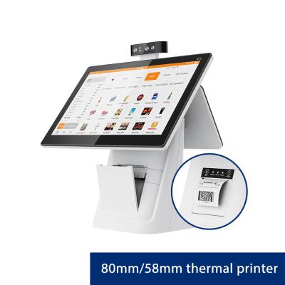 China Dual Screen POS System Cash Register With 80mm Thermal Printer for sale