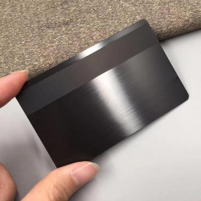 China Tarjeta de acero inoxidable negra mate del metal de los espacios en blanco de la raya magnética en venta