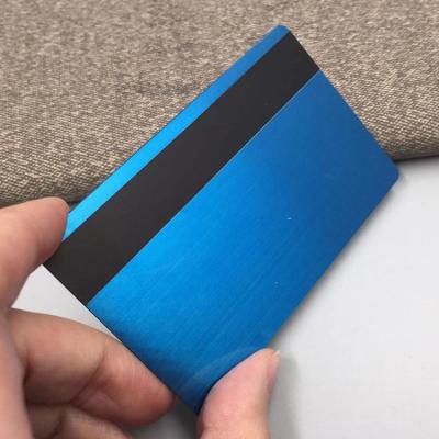 China Brushed Stainless Steel Magnetic Stripe Blanks Metal Business Card for sale