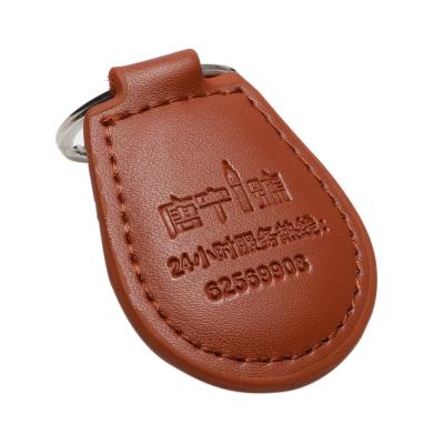 China Access Control Leather RFID NFC Keyfob Customized Size for sale