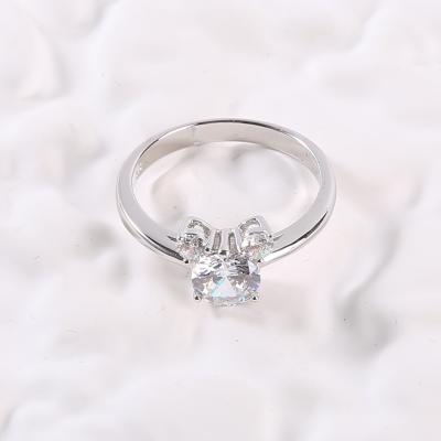 China Butterfly Shaped Unique Engagement Rings 2.30g 925 Sterling Silver CZ Wedding Ring Set for sale