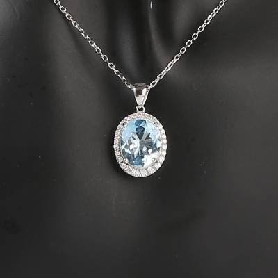 中国 Round Multicolor Gemstone Pendant 925 Sterling Silver Pendant Necklace Jewelry For Women 販売のため