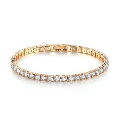 China White Gold Plated Silver CZ Tennis Bracelet Cubic Zirconia Tennis Bracelet For Girls for sale