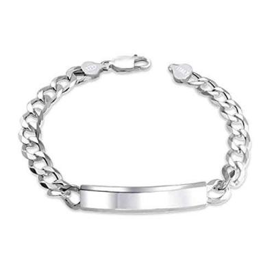 China Personalized 925 ID Engravable Cuff Bracelet Mens Cuban Link for sale