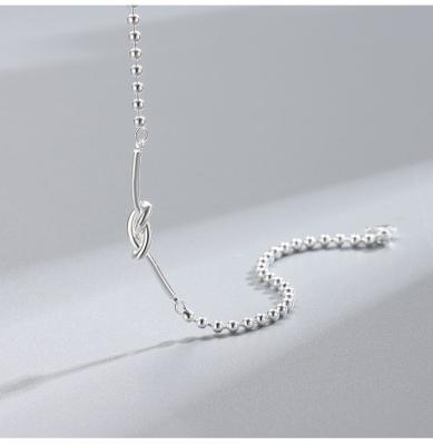 China Joyería minimalista al por mayor de la pulsera de cadena de Sterling Silver Love Knot Beads de la personalidad 925 en venta