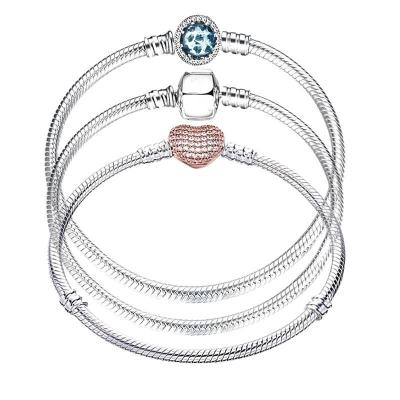 China Designer 925 Silver CZ Bracelet Charms DIY Gift Beaded for sale