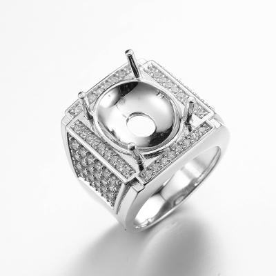 China O paizinho Ring Male Rings 925 CZ de prata soa a pedra azul 14*17mm do nascimento à venda