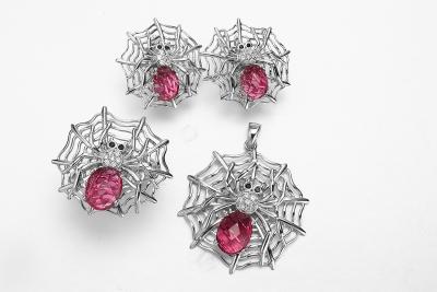 China Ruby Silver 925 Jewelry Set 14.26 Grams Sterling Silver Spider Pendant for sale