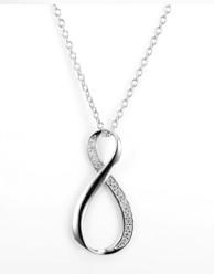 China Eight Shaped Sterling Silver Infinity Necklace A Grade Cubic Zirconia for sale