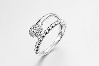 China anillo de plata del ODM Sterling Silver Moon And Star de los anillos de 2.78g 925 CZ en venta