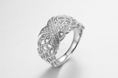 Chine « Les noeuds innombrables » 925 anneaux de Sterling Silver CZ attachent le cadeau de mariage à vendre