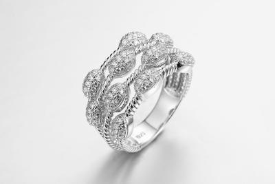 China Small Valuable Gifts 925 Sterling Silver CZ Rings A Strong Bond Between Lovers for sale