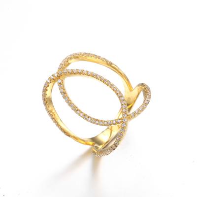 Κίνα Ο κύκλος κόβει 925 κίτρινα χρυσά δαχτυλίδια αρραβώνων δαχτυλιδιών του CZ επένδυσης 18K κίτρινα προς πώληση
