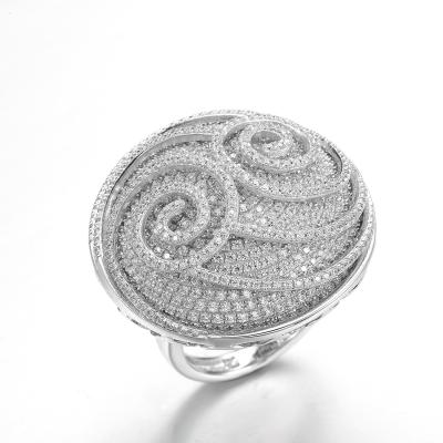 Cina Gli anelli modellati d'argento 13.8g Sterling Silver Engraved Ring degli uomini di zircone in vendita