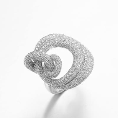 Κίνα Μορφή 7.59g 925 δακτυλίων ασημένιο του CZ δαχτυλίδι βρόχων δαχτυλιδιών καλυμμένο ρόδιο άπειρο προς πώληση