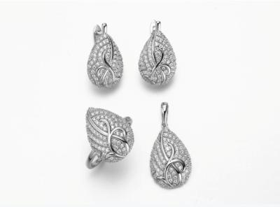 China Letters Carved Silver 925 Jewelry Set Ladies Sterling Silver Conch Earrings for sale