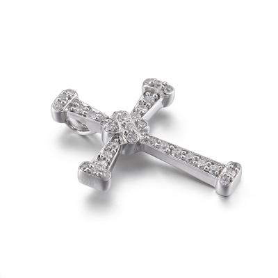 China Anti-Allergic White Cross Pendant For Women Silver Plated 1.5mm for sale
